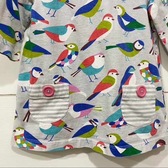 Mini Boden girls 2-3 years bird print knit dress - Picture 2 of 7